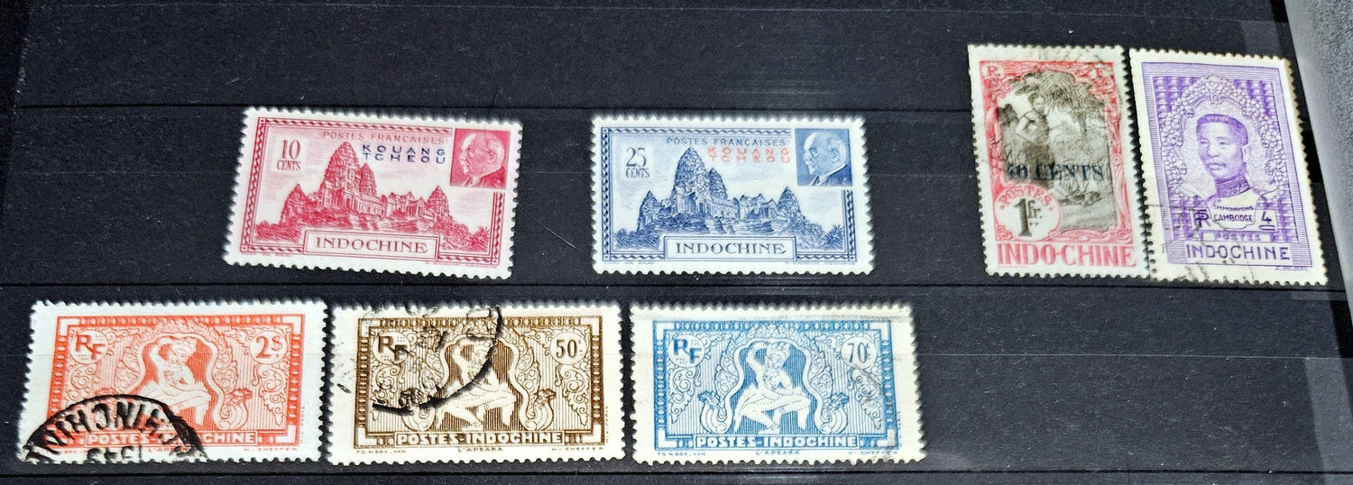 French colonies Indo Chine vintage stamps