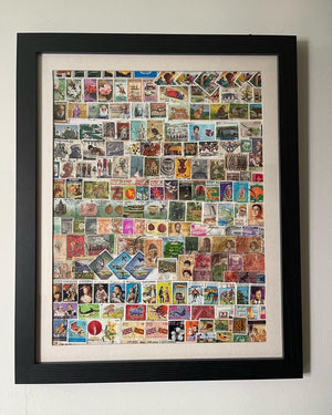South Asian Themed Vintage Stamp Collection Frame