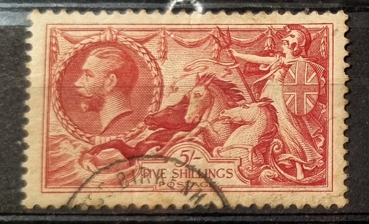 King George V Vintage stamps set of Seahorses Great Britain