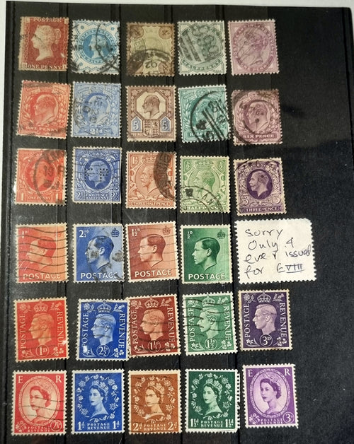 Vintage Great Britain stamps Inc Queen Victoria Penny Red with Kings