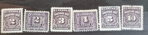 Vintage Postage due stamps Canada Canal zone Labuan Zanzibar