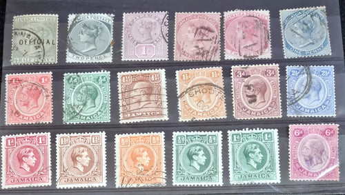Vintage Jamaica Stamps Queen Victoria to Queen Elizabeth II