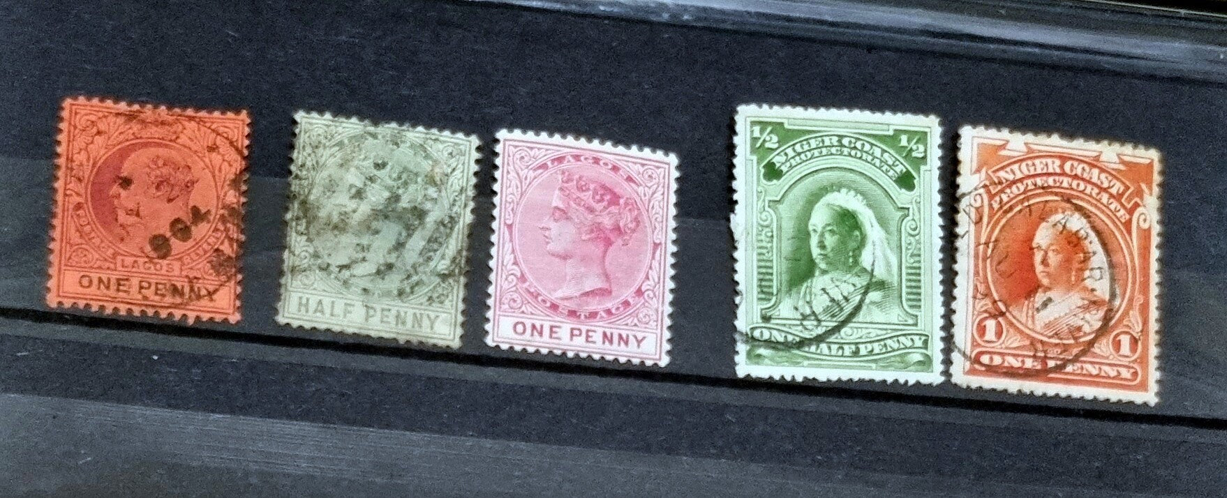 Vintage Nigeria - Niger Coast and Lagos stamps