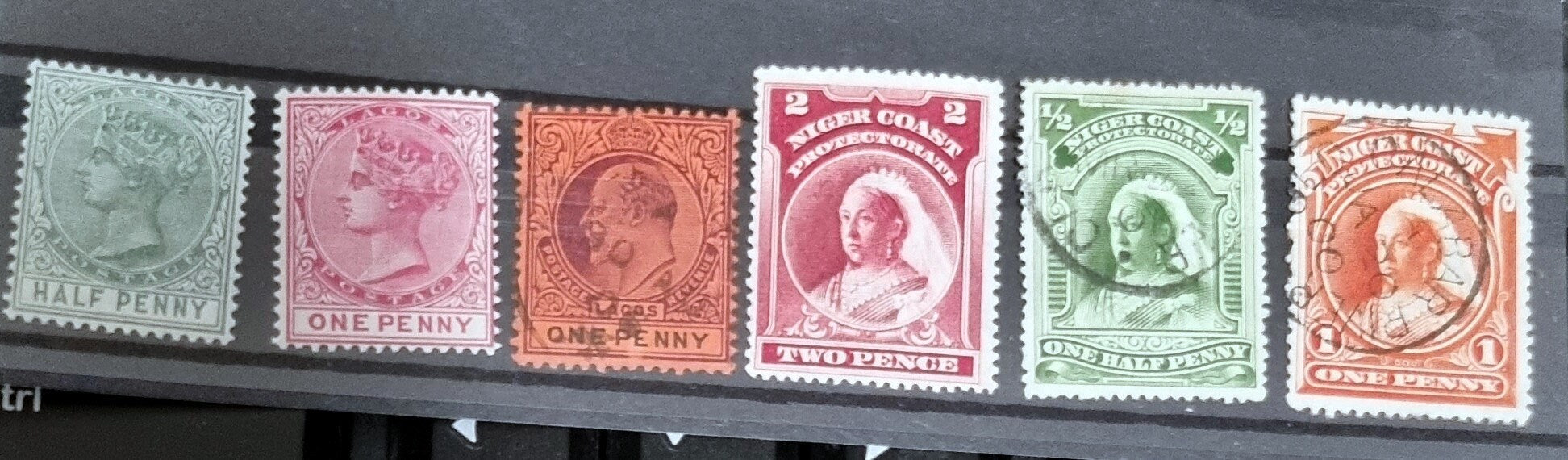 Vintage Nigeria - Niger Coast and Lagos stamps