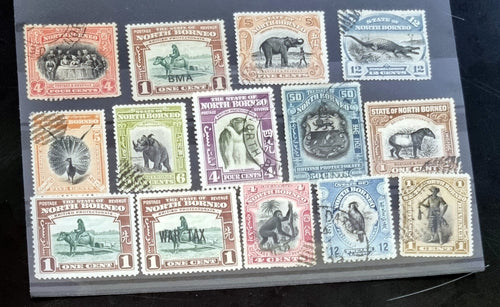 Vintage North Borneo and Sabah stamps