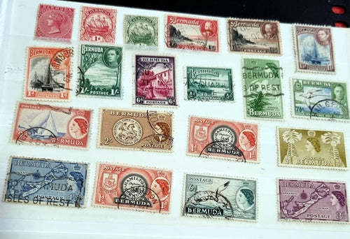 Vintage Br Commonwealth Bermuda stamps