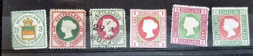 Vintage Heligoland stamps Queen Victoria