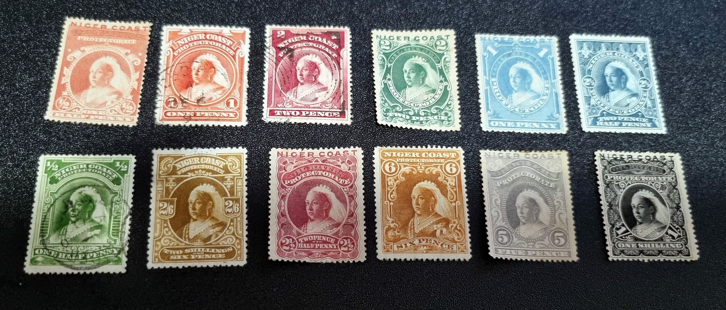 Vintage Nigeria - Niger Coast and Lagos stamps