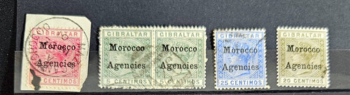 Morocco Agencies overprinted on GB stamps