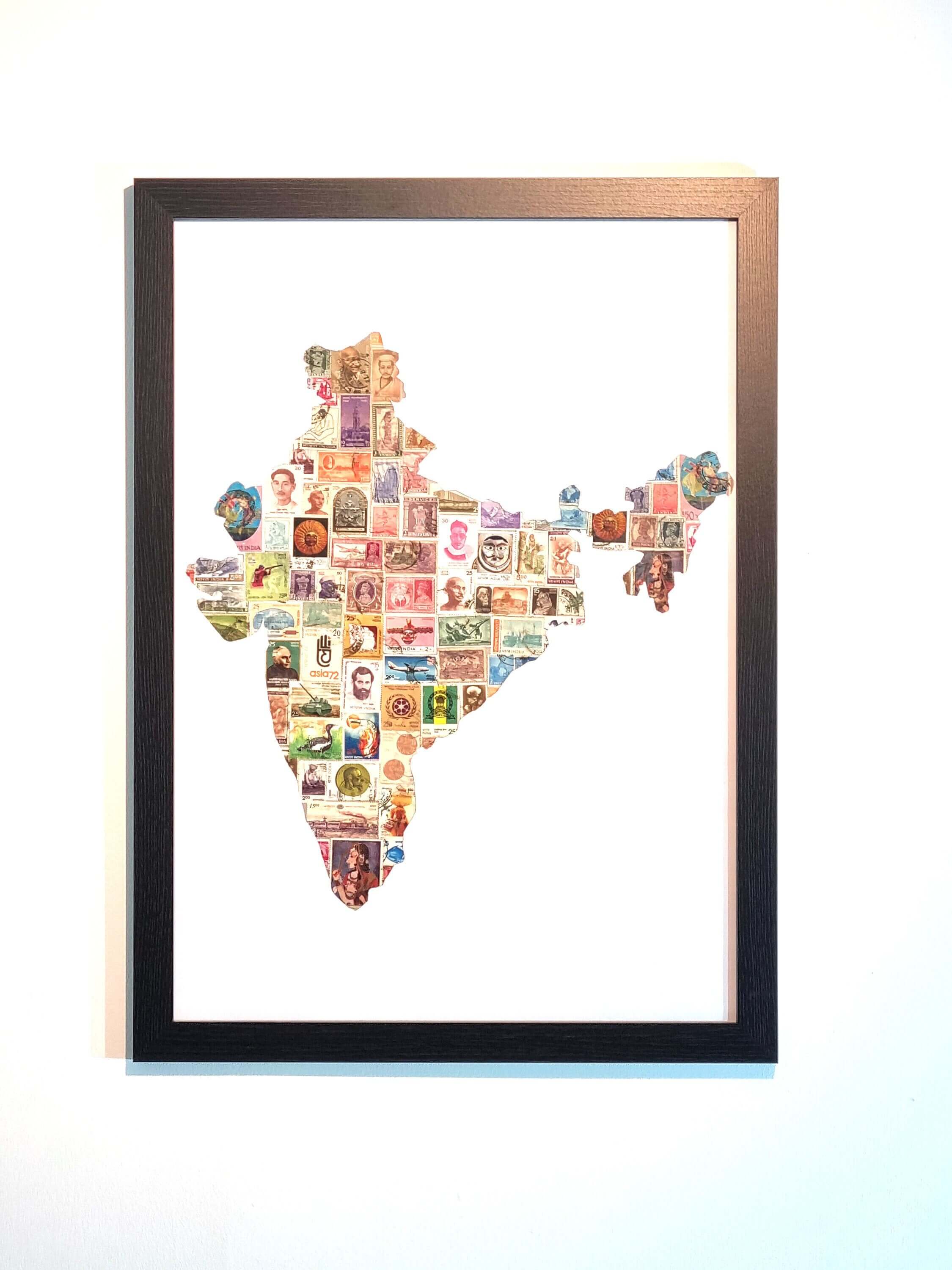 Unique gifts of India stamp based art