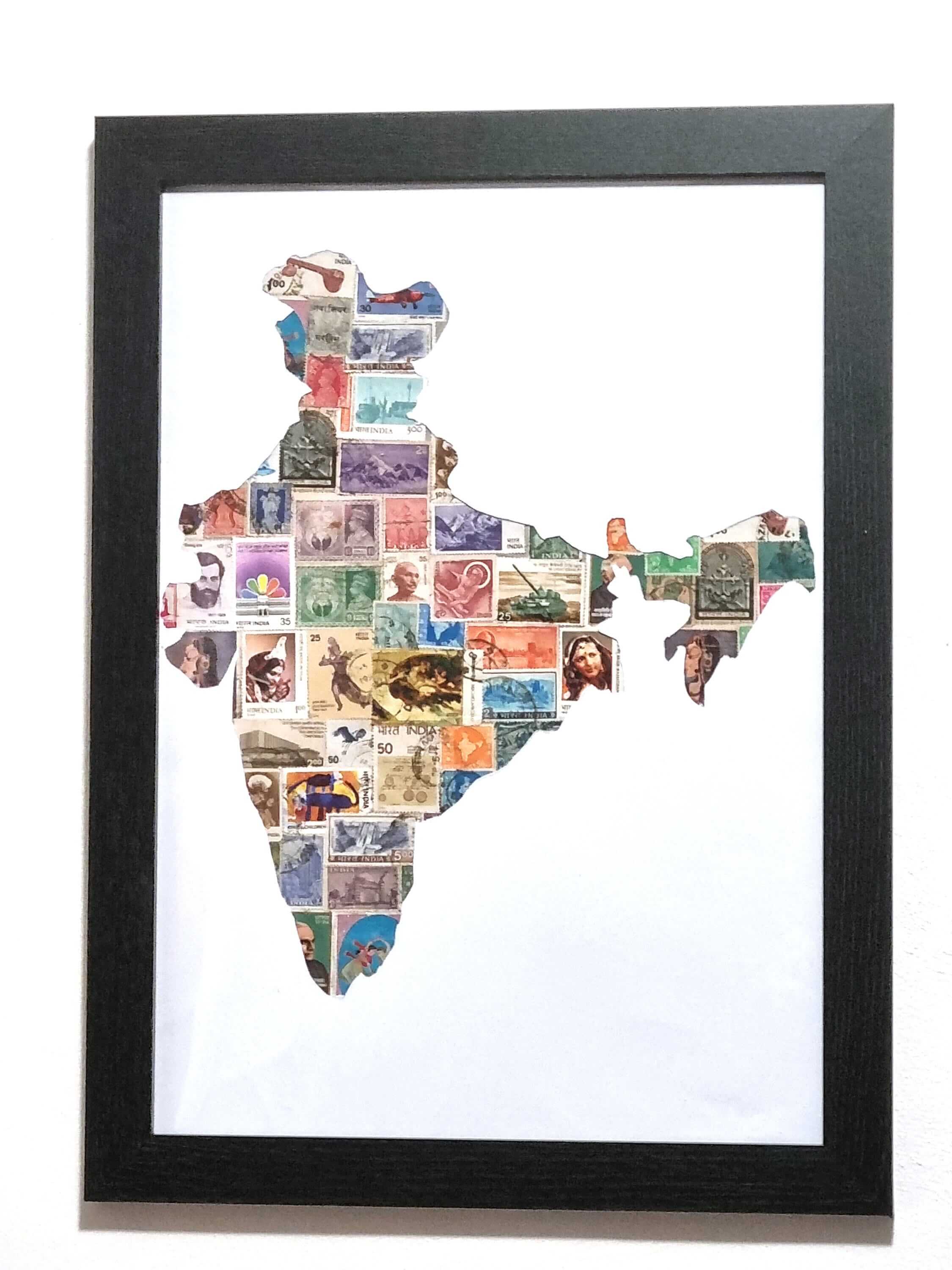 Unique gifts of India stamp based art