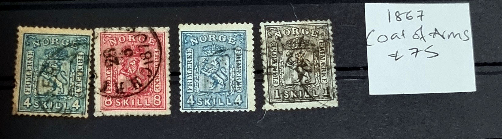 collection of vintage stamps from early Norway