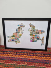 Unique gifts of Pakistan Bangladesh stamp based art