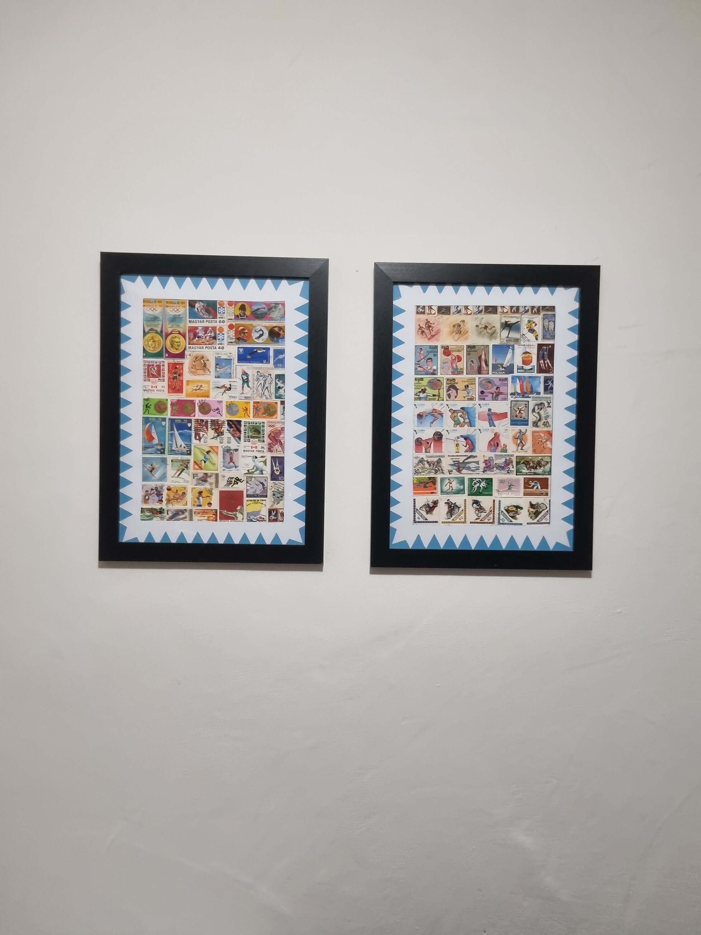 Unique gifts of Sports themed stamp based art