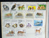 A collection of Azerbaijan stamps showcasing various birds, animals, and natural landmarks.