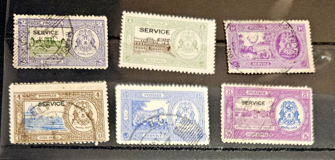 India feudatory states Chamba Charkari Faridcot Indore stamps