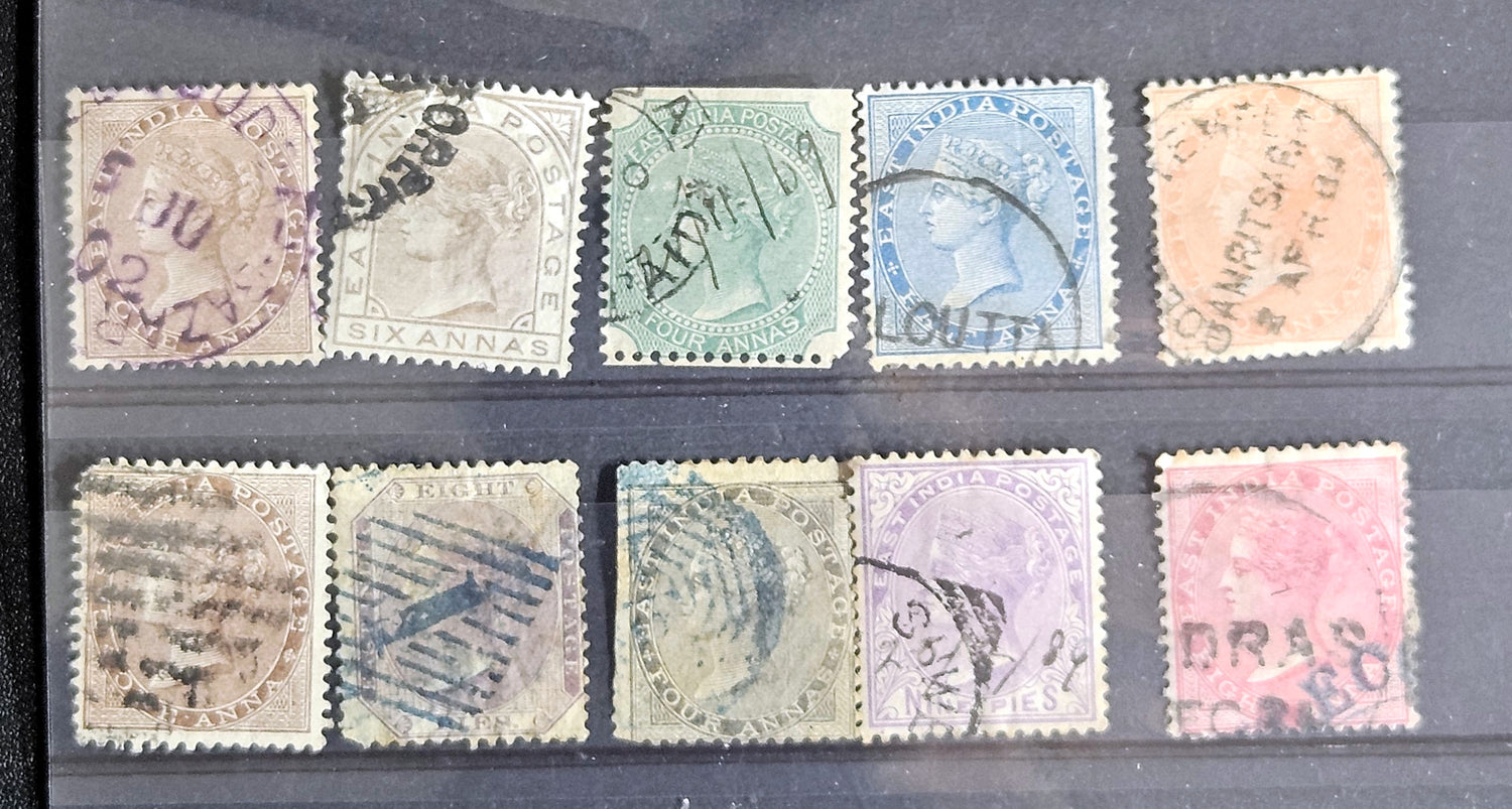 British Commonwealth India Vintage Queen Victoria stamps