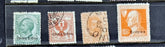 A collection of vintage Italian Eritrea postage stamps with various denominations and overprints, displayed in a row.