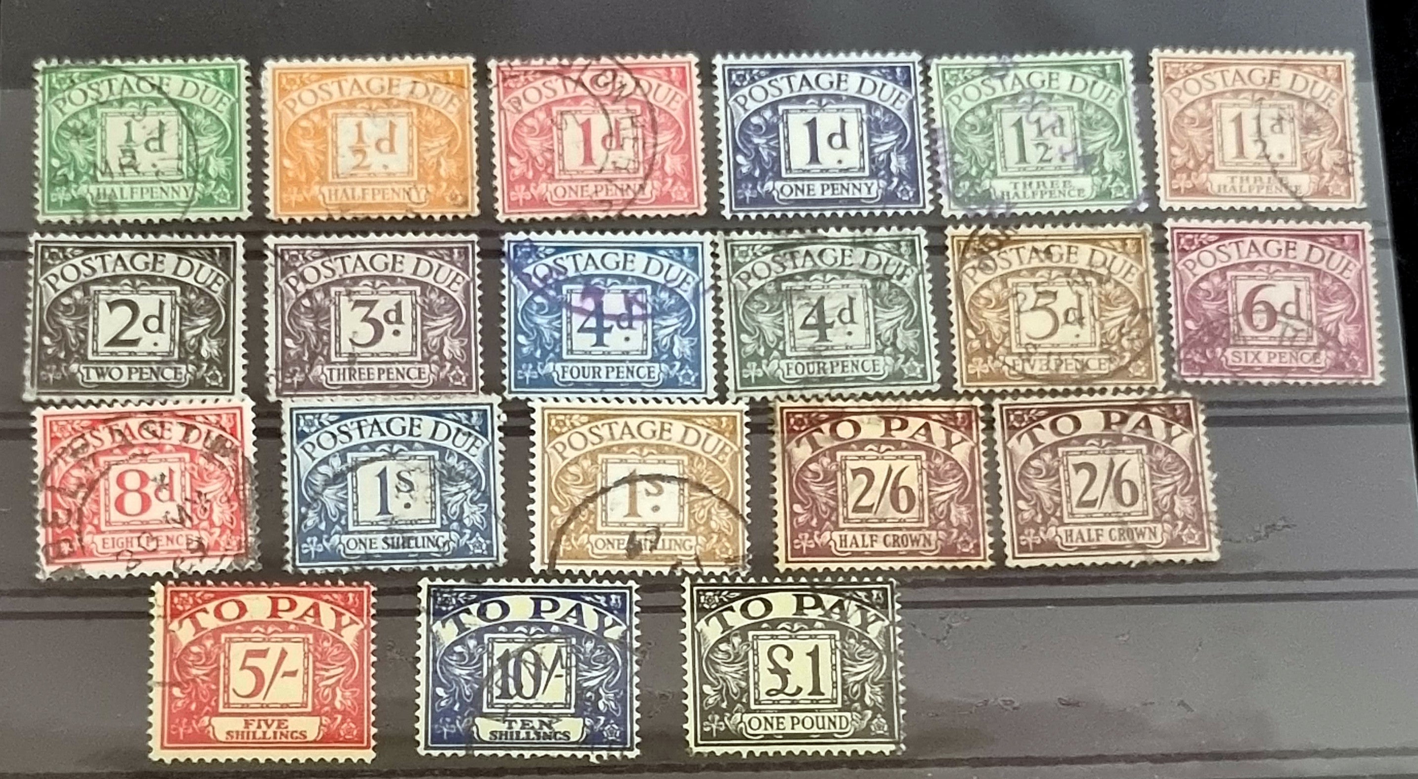 Vintage GB Postage due stamps