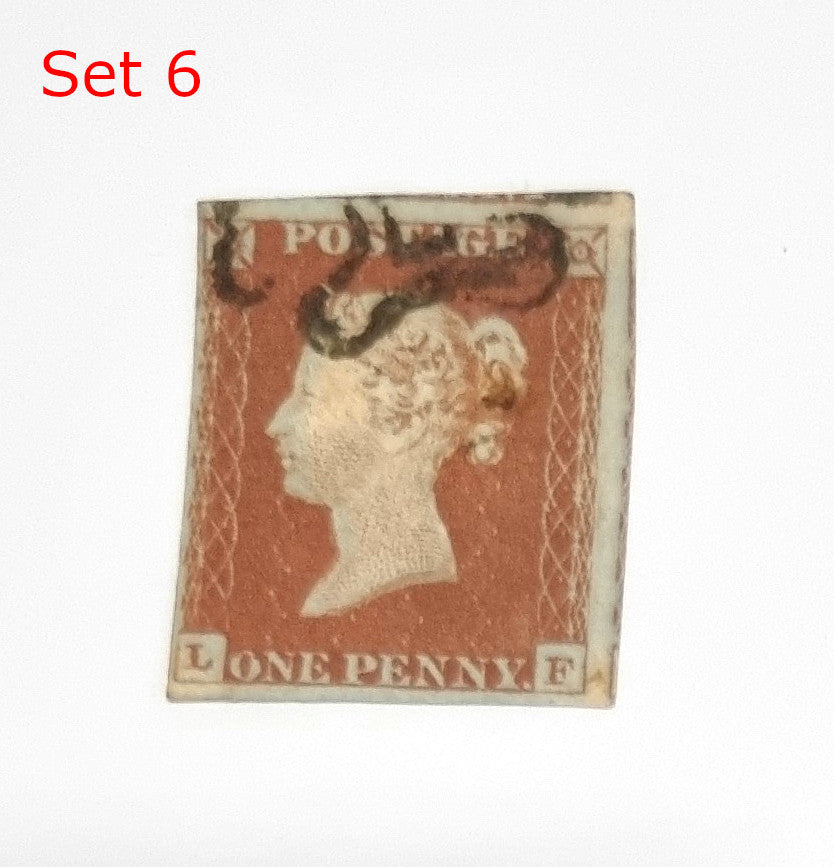 Original Penny Red and 2 Penny Blue GB postage stamps