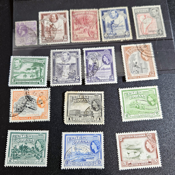 Vintage British Guyana stamps inc King George V