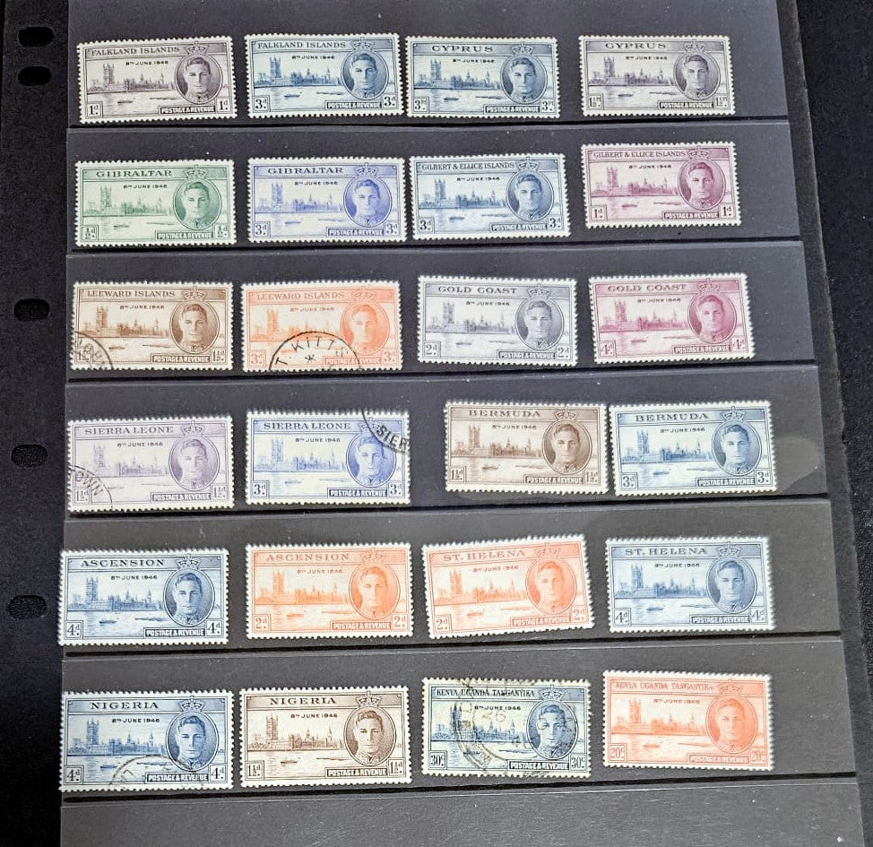 1946 King George VI Victory stamps.