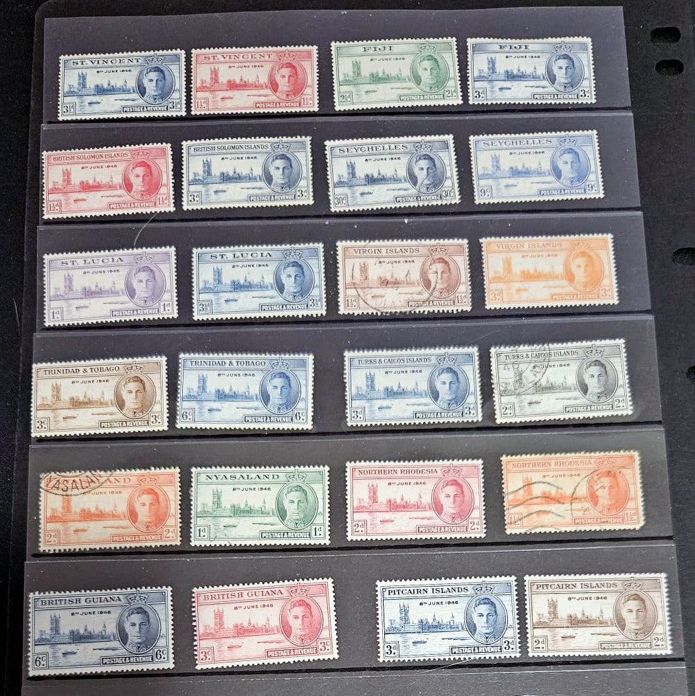 1946 King George VI Victory stamps.