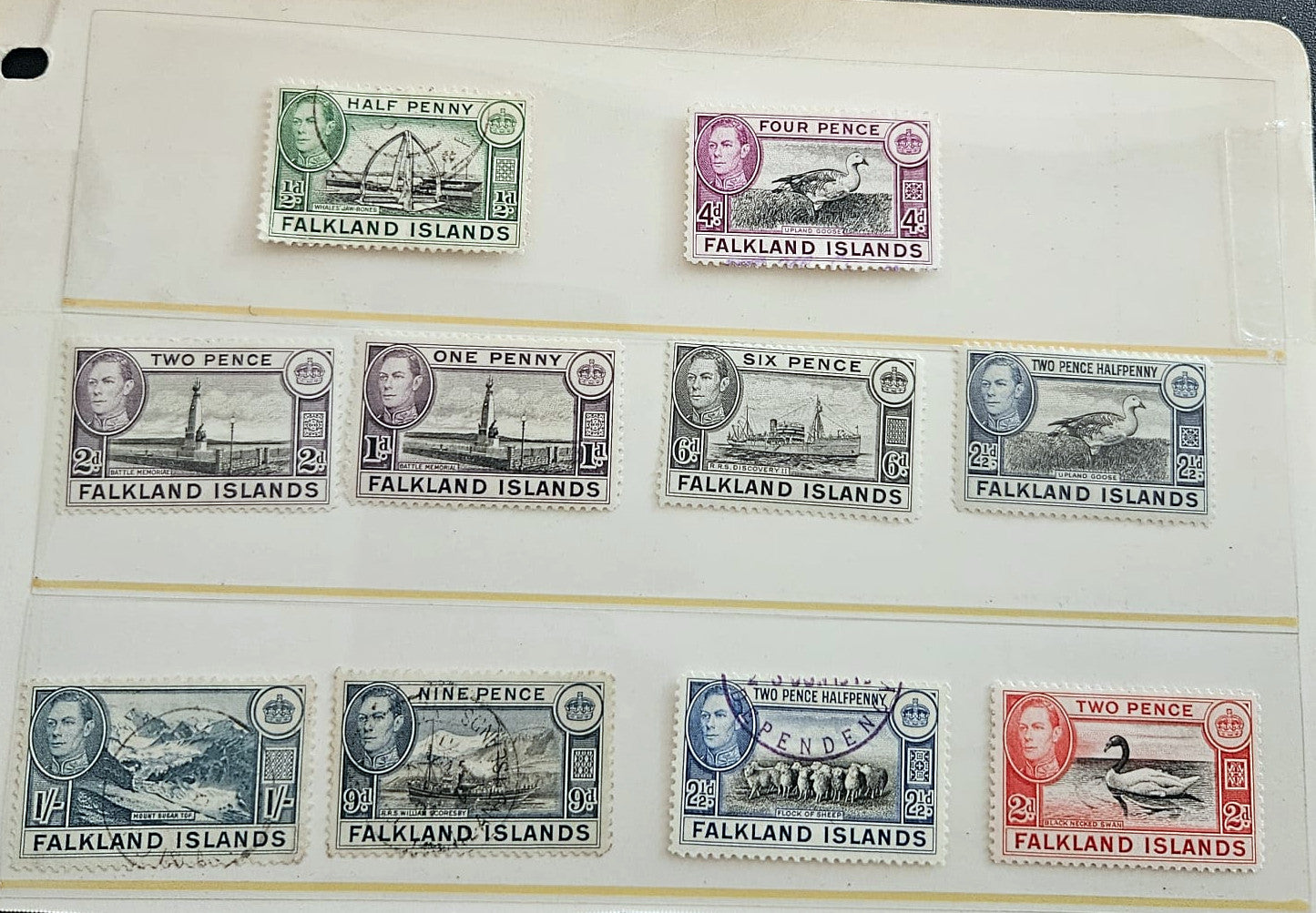 Vintage Falkland Islands stamps QV to QEII