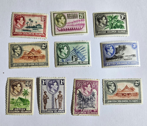 British Solomon Islands Vintage stamps