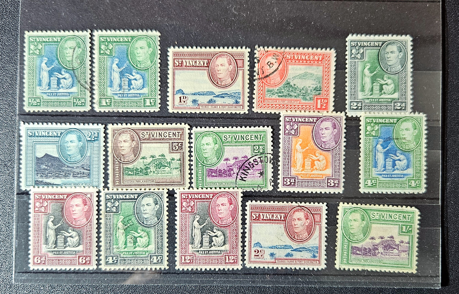 Collection of vintage King George Vi stamps from St vincent islands