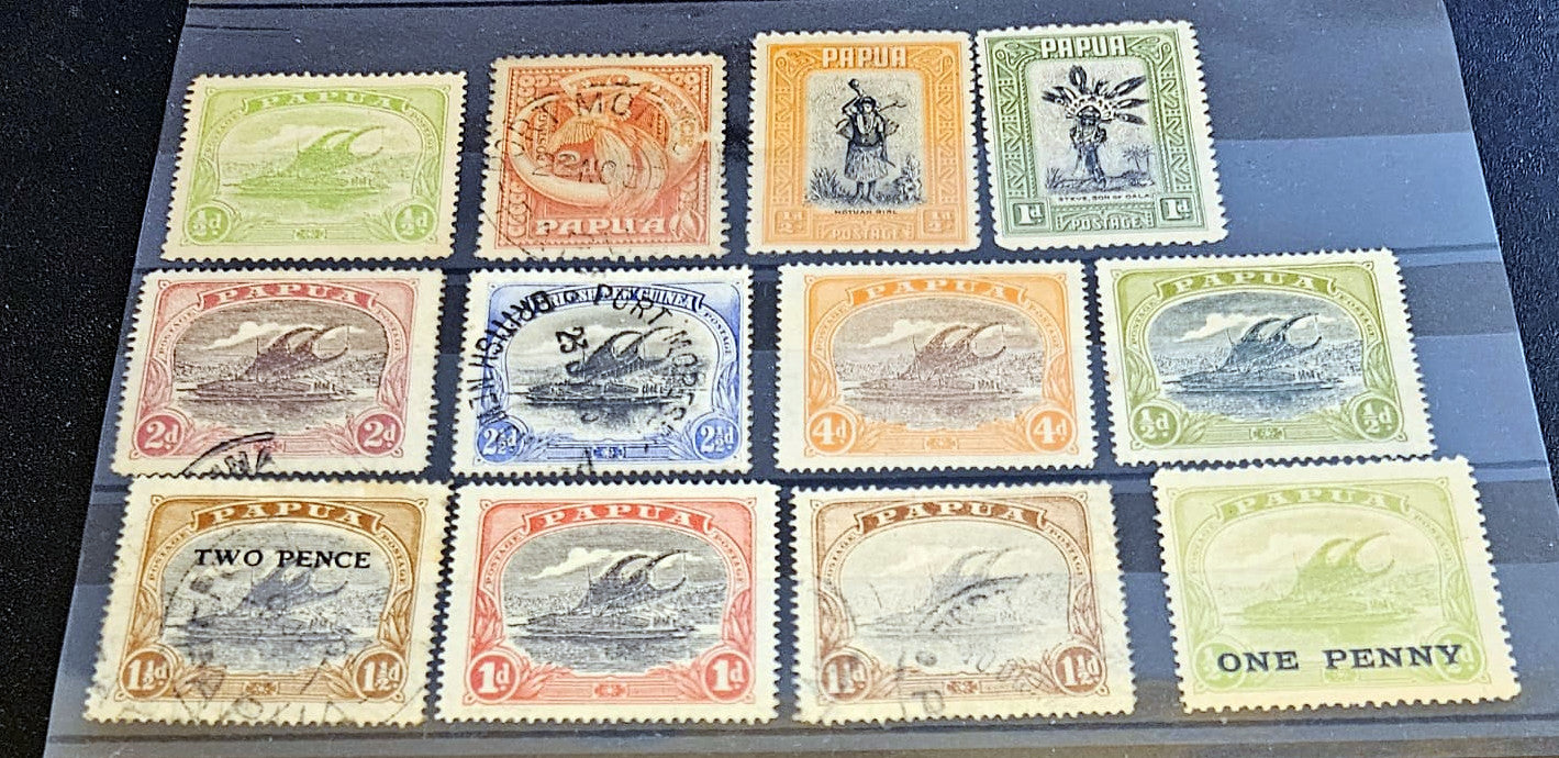 British Commonwealth vintage Papua stamps