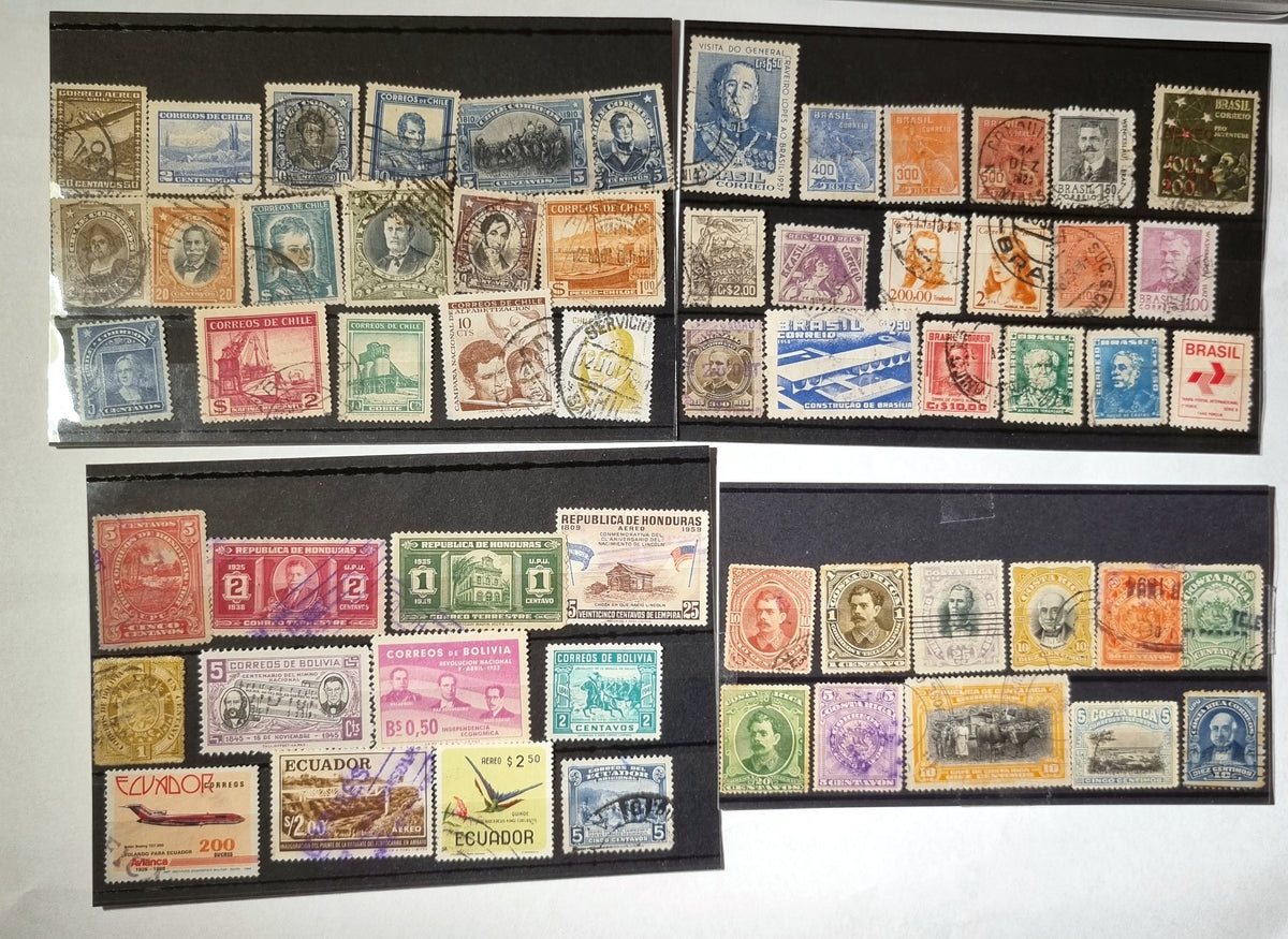 Vintage Latin American countries postage stamps 100/200 — Detail View 2