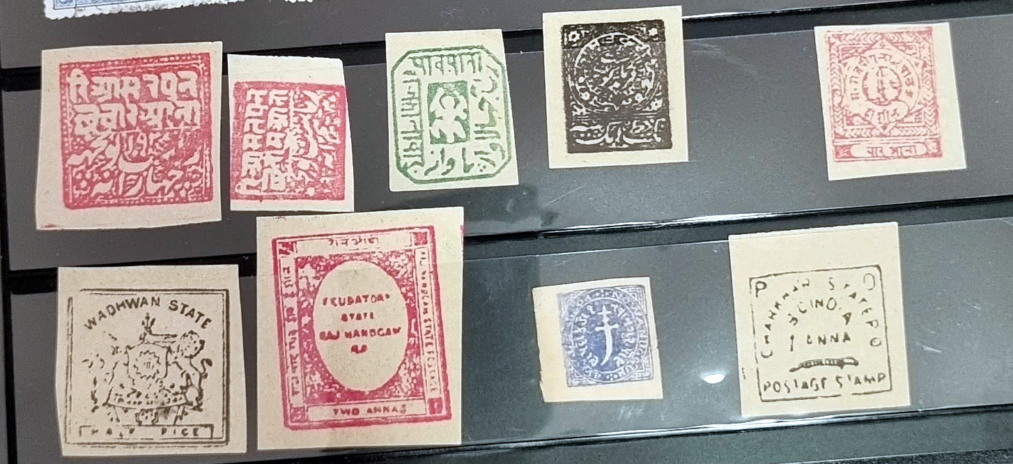 India feudatory states Chamba Charkari Faridcot Indore stamps