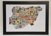 Unique art frame of nigeria stamps