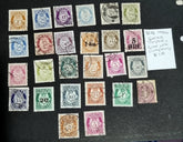 collection of vintage stamps from early Norway