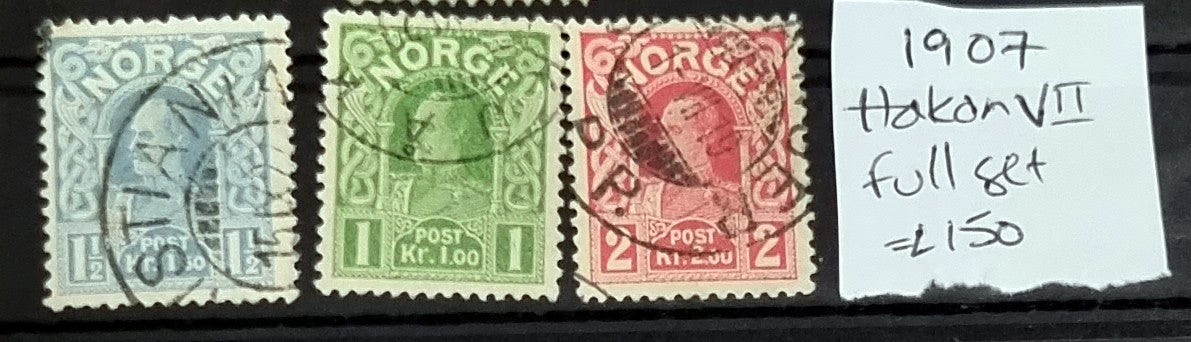 collection of vintage stamps from early Norway