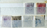 Collection of vintage Puerto Rico stamps on a textured surface