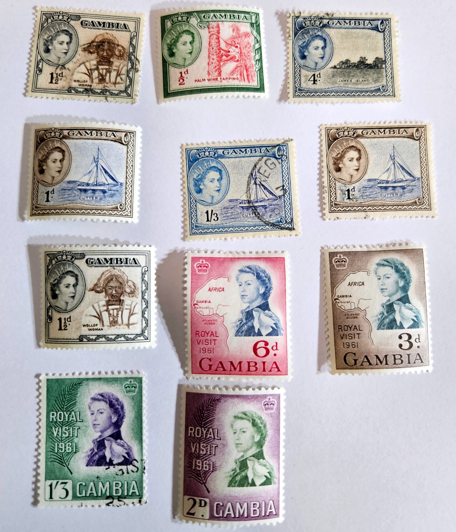 British Commonwealth vintage Gambia stamps