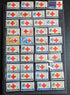 A collection of 40 vintage Red Cross centenary stamps from the British Commonwealth, displayed in a grid arrangement.