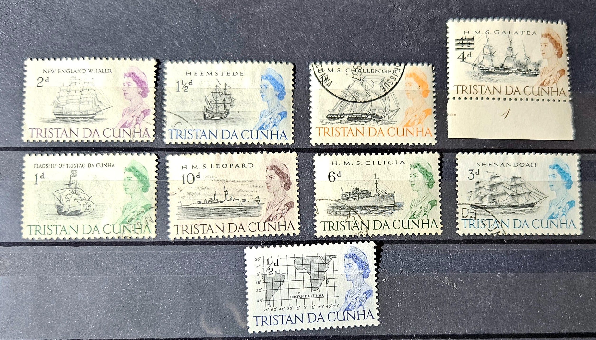 British Commonwealth vintage Tristan da Cunha stamps