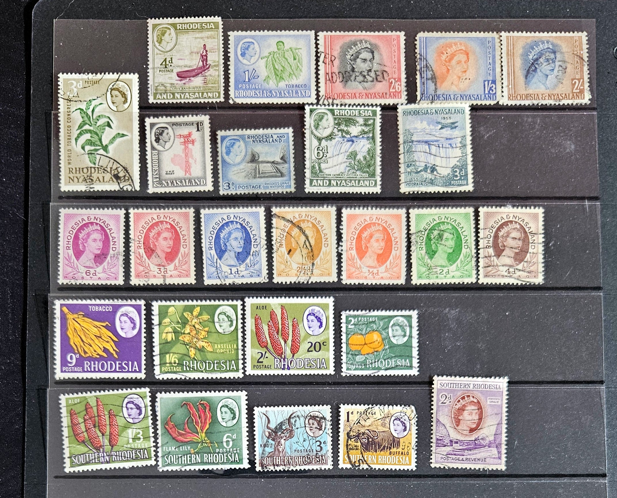 British commonwealth Rhodesia vintage stamps