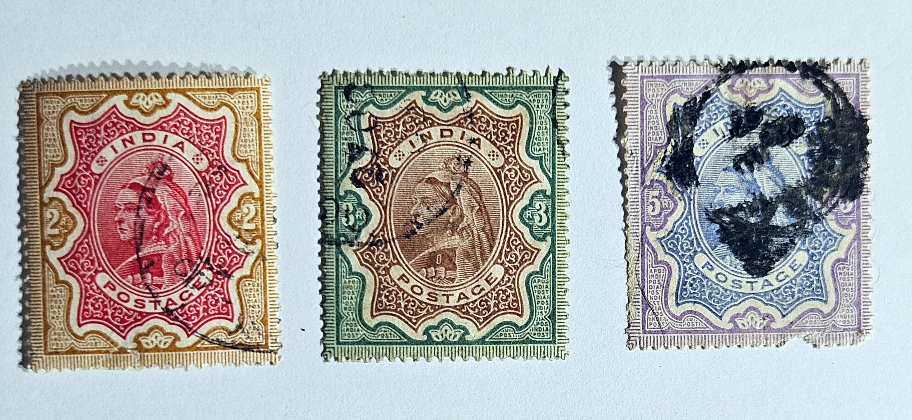 British Commonwealth India Vintage Queen Victoria stamps