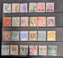 Collection of vintage stamps arranged in a collection holder.