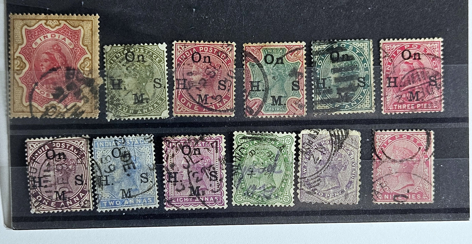 British Commonwealth India Vintage Queen Victoria stamps