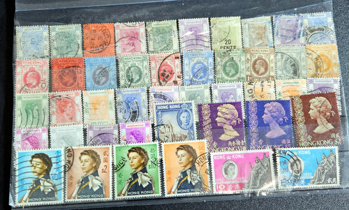 Vintage Hong Kong stamps QV to QEII