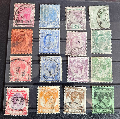 Straits Settlements Vintage stamps inc QV