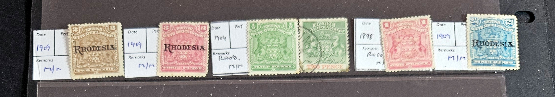 British commonwealth Rhodesia vintage stamps