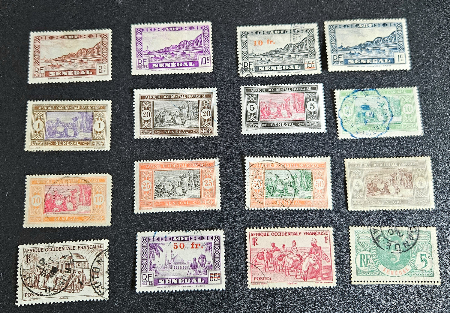 Vintage French colonies stamps