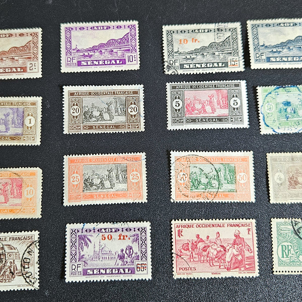 French Senegal vintage stamps