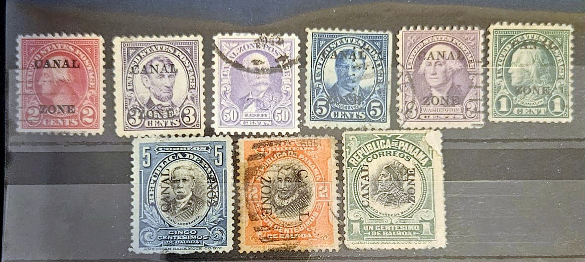 Vintage Canal zone US stamps